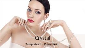  Presentation with pearl - Slides having beautiful woman with pearl jewellery background and a lemonade colored foreground