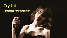  Presentation with black woman - Beautiful slides featuring beautiful woman with perfume bottle on black background backdrop and a wine colored foreground