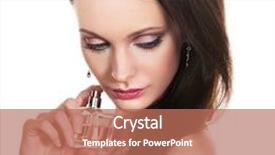  Presentation with perfume - PPT layouts featuring beautiful woman with perfume background and a coral colored foreground