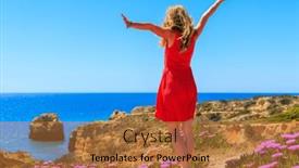  Presentation with algarve - Presentation with beautiful-woman-with-red-dress background and a red colored foreground