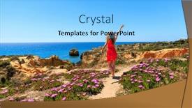  Presentation with algarve - PPT layouts featuring beautiful-woman-with-red-dress background and a  colored foreground