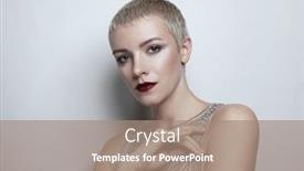  Presentation with haircut - Slides consisting of beautiful-woman-with-short-haircut background and a coral colored foreground