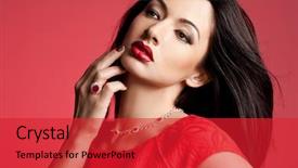  Presentation with gold silver award - Slides enhanced with beautiful woman with silver jewelry background and a  colored foreground