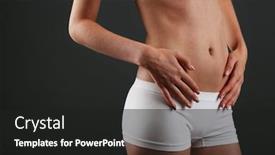  Presentation with slim body - Slides featuring beautiful woman with slim body background and a dark gray colored foreground