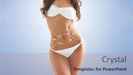  Presentation with slim body - Presentation theme featuring beautiful-woman-with-slim background and a  colored foreground