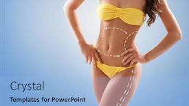  Presentation with body fat - Presentation design enhanced with beautiful-woman-with-slim background and a light blue colored foreground