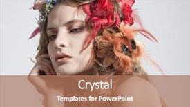  Presentation with face cream flower - Presentation theme featuring beautiful woman with summer flower background and a  colored foreground