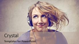  Presentation with real woman hair texture human - PPT theme having beautiful woman with tousled hair background and a  colored foreground