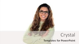  Presentation with hair - Colorful slide set enhanced with beautiful-woman-with-wavy-hair backdrop and a light gray colored foreground