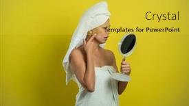  Presentation with mirror - Cool new theme with beautiful-woman-wrapped backdrop and a yellow colored foreground