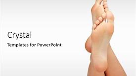  Presentation with feet - Colorful presentation enhanced with beautiful woman's bare feet backdrop and a white colored foreground