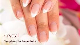  Presentation with nails manicure - Colorful slide deck enhanced with beautiful woman's nails french backdrop and a lemonade colored foreground