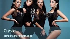  Presentation with black women - Beautiful slide deck featuring beautiful women in black clothes backdrop and a ocean colored foreground