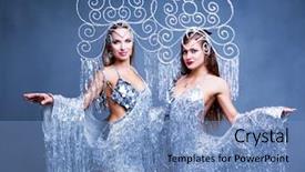  Presentation with folk dance - Presentation theme consisting of beautiful women striptease dancers performing background and a teal colored foreground