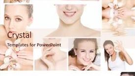  Presentation with shots - Colorful PPT theme enhanced with beautiful women studio shots collection backdrop and a lemonade colored foreground