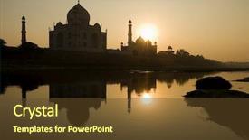  Presentation with agra - Beautiful presentation theme featuring beautiful wonder of the world backdrop and a tawny brown colored foreground