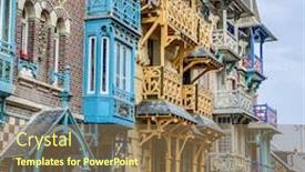  Presentation with facade - Slides enhanced with beautiful-wooden-facade-of-old background and a coral colored foreground