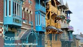  Presentation with old house - Theme with beautiful-wooden-facade-of-old background and a ocean colored foreground