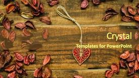 Presentation with rustic wood - Colorful slide deck enhanced with beautiful wooden heart with red dry petals around on a rustic wood backdrop and a tawny brown colored foreground