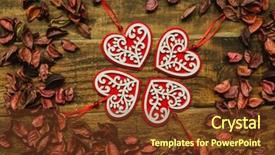  Presentation with wood rustic - Cool new presentation theme with beautiful wooden hearts with red dry petals around on a rustic wood backdrop and a tawny brown colored foreground