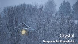  Presentation with house forest - Audience pleasing slide deck consisting of beautiful-wooden-house backdrop and a ocean colored foreground