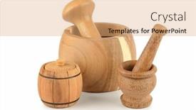  Presentation with mortar - Presentation having beautiful-wooden-mortar-and-pestle background and a  colored foreground