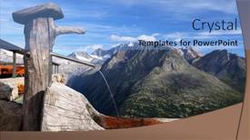  Presentation with water fountain - Presentation having beautiful-wooden-water-fountain background and a light blue colored foreground