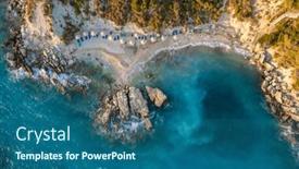  Presentation with zakynthos - Slide deck having beautiful-xigia-sandy-beach background and a ocean colored foreground