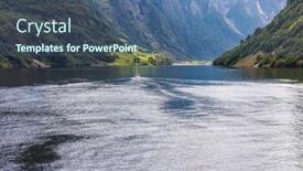  Presentation with yacht - Colorful presentation design enhanced with beautiful-yacht-in-geiranger-fjord backdrop and a ocean colored foreground