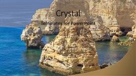  Presentation with beautiful skin and beach - Cool new slide deck with beautiful yellow cliffs at marinha backdrop and a  colored foreground