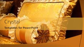  Presentation with beds - Amazing PPT theme having beautiful yellow pillows on the beds of modern backdrop and a yellow colored foreground