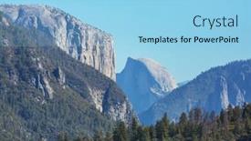 Presentation with yosemite - Beautiful presentation theme featuring beautiful-yosemite-national-park-landscapes backdrop and a light blue colored foreground