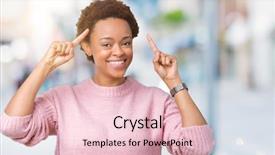  Presentation with breastfeeding and african american - Presentation design consisting of beautiful young african american woman isolated background smiling pointing head both hands finger great idea thought good memory background and a lemonade colored foreground