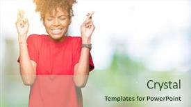  Presentation with eye african american models - Slides featuring beautiful young african american woman background and a soft green colored foreground