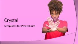  Presentation with populations african american - Slides featuring beautiful young african american woman background and a white colored foreground