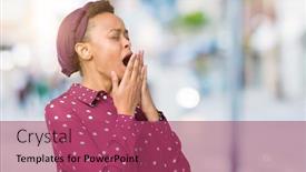  Presentation with sleepiness - Audience pleasing PPT layouts consisting of beautiful young african american woman wearing head scarf over isolated background bored yawning tired covering mouth with hand restless and sleepiness backdrop and a violet colored foreground