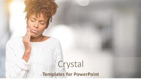  Presentation with african american dental - PPT layouts enhanced with beautiful young african american woman wearing winter sweater over isolated background touching mouth with hand with painful expression because of toothache or dental illness on teeth dentist concept background and a sky blue colored foreground