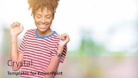  Presentation with african music - Amazing PPT theme having beautiful young african american woman over isolated background dancing happy and cheerful smiling moving casual and confident listening to music backdrop and a coral colored foreground