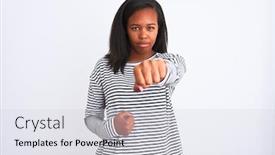  Presentation with violence woman - Theme consisting of beautiful-young-african-american-woman background and a light gray colored foreground