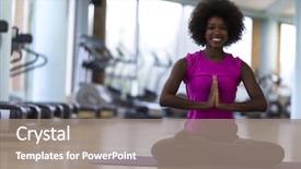  Presentation with exercise - PPT layouts enhanced with beautiful young african american woman background and a gray colored foreground