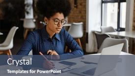  Presentation with writing-notes - Presentation theme enhanced with beautiful-young-african-woman-wearing and a  colored foreground