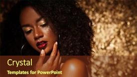  Presentation with bright - Slides featuring beautiful-young-african-woman background and a  colored foreground