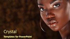  Presentation with bright - Slide deck with beautiful-young-african-woman background and a  colored foreground