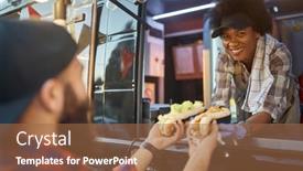  Presentation with food window - Slides featuring beautiful-young-afro-american-female background and a tawny brown colored foreground