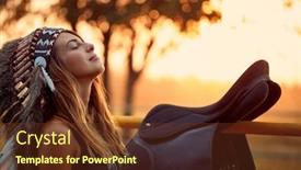  Presentation with native american indian - Slide set consisting of beautiful-young-american-indian-girl background and a tawny brown colored foreground