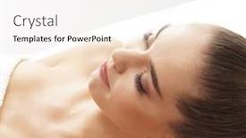  Presentation with healing hands - PPT layouts featuring beautiful-young-and-healthy-woman background and a white colored foreground