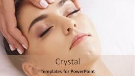  Presentation with healing hands - Slide deck enhanced with beautiful-young-and-healthy-woman background and a coral colored foreground