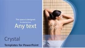  Presentation with spa salon - Slide set enhanced with beautiful-young-and-healthy-woman background and a light blue colored foreground