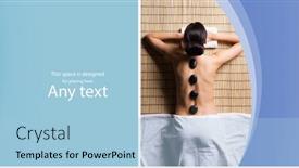  Presentation with spa salon - Slides enhanced with beautiful-young-and-healthy-woman background and a light blue colored foreground