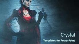  Presentation with vampire - Presentation design featuring beautiful young and sexy female background and a ocean colored foreground